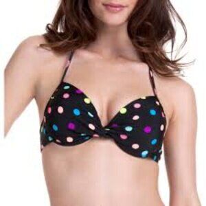 Swimsuit Sprinkle Dot Push-Up Bikini Top With Underwire Support Size Med EUC